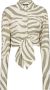 Balmain Chemise imprimé zèbre Beige Dames - Thumbnail 1