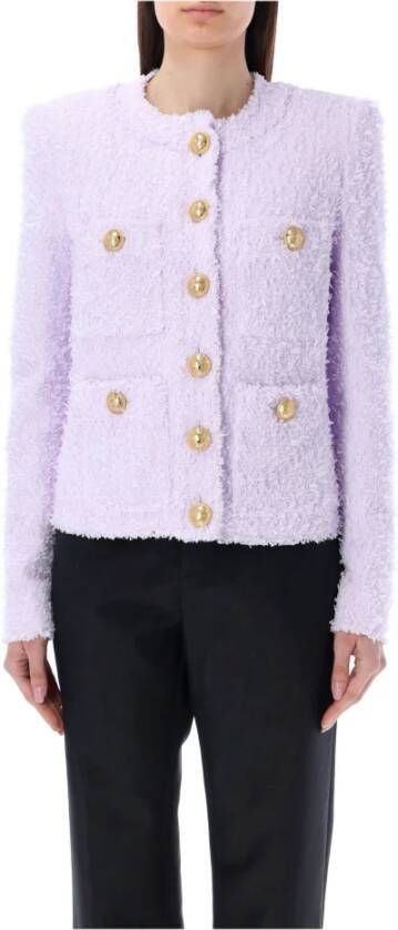 Balmain Coats Paars Dames