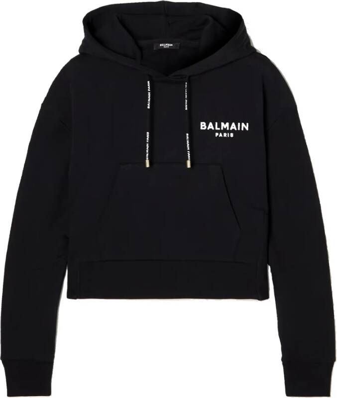 Balmain Comfortabele katoenen hoodie met logodetail Zwart Dames