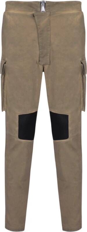 Balmain Cotton cargo trousers with inserts Groen Heren