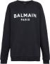 Balmain Cotton eco-designed sweatshirt with flocked logo Zwart Dames - Thumbnail 1