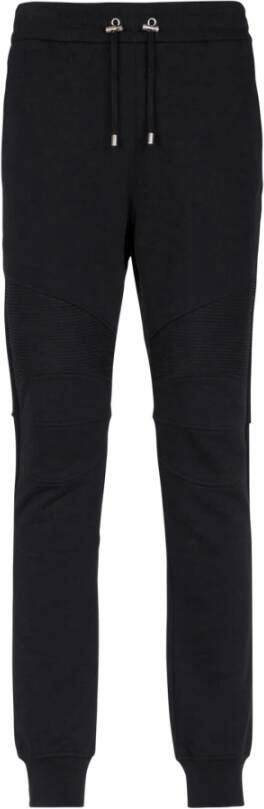 Balmain Cotton sweatpants with Paris logo Zwart Heren