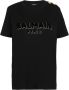 Balmain Cotton T-shirt with flocked metallic logo Zwart Dames - Thumbnail 3
