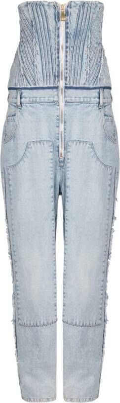 Balmain Cotton vintage boyfriend jeans Blauw Dames