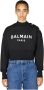 Balmain Katoenen cropped sweatshirt met logoprint Black Dames - Thumbnail 1