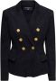Balmain Denim Double-Breasted Blazer Zwart Dames - Thumbnail 1