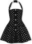Balmain Halternek jurk in een polka-dot jacquard gebreid Black Dames - Thumbnail 1