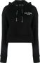 Balmain Cropped Sweatshirt met capuchon en logo print Black Dames - Thumbnail 1