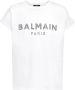 Balmain Ecologisch ontworpen katoenen T-shirt met strass logo White Dames - Thumbnail 1