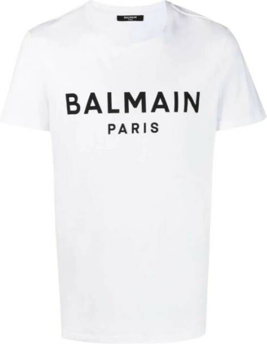 Balmain Eco-ontworpen T-shirt met logo print Wit Heren