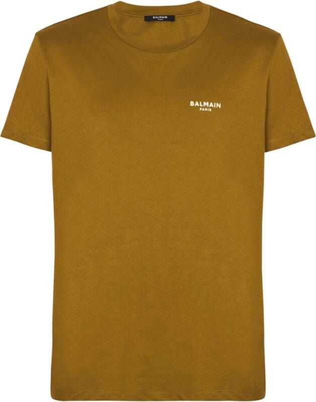 Balmain Eco-verantwoord katoenen T-shirt met logoprint Green Heren