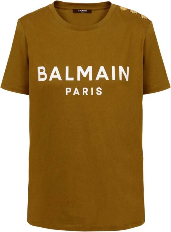 Balmain T-shirt met logoprint Groen - Foto 1