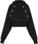 Balmain Eco-verantwoorde cropped katoenen sweatshirt met gouden knopen Black Dames - Thumbnail 1