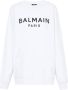 Balmain Ecologisch ontworpen katoenen sweatshirt met logo-print White Dames - Thumbnail 1