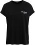 Balmain Ecologisch ontworpen katoenen T-shirt met klein geflockt logo. Zwart Dames - Thumbnail 1