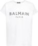 Balmain Ecologisch ontworpen katoenen T-shirt met strass logo White Dames - Thumbnail 1