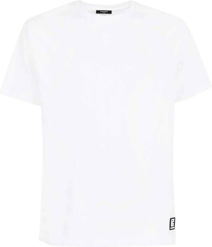 Balmain Elegante Katoenen T-Shirt voor Heren Wit Heren