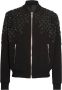Balmain Embroidered crepe bomber jacket Zwart Heren - Thumbnail 1