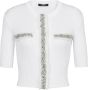 Balmain Geborduurde cropped gebreide cardigan White Dames - Thumbnail 1