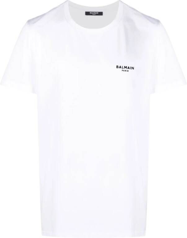 Balmain Flock T-Shirt Wit Heren