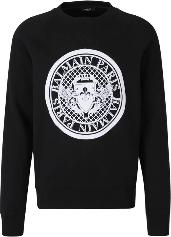 Balmain Iconische Katoenen Sweatshirt voor Casual Garderobe Black Heren