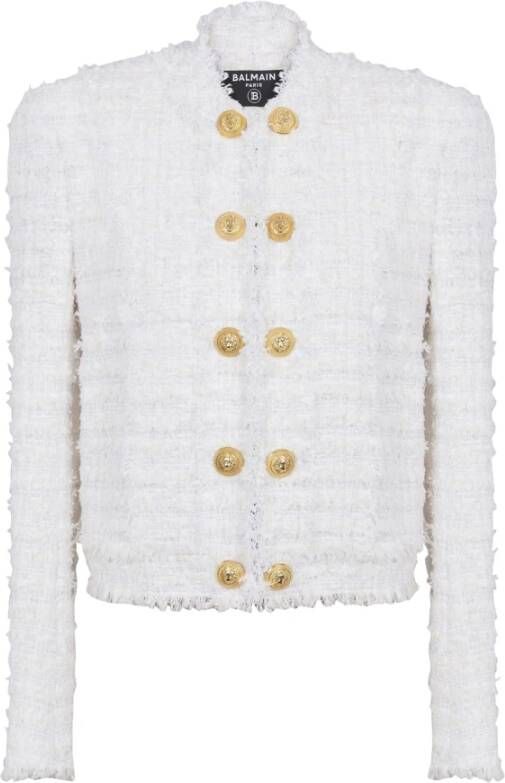 Balmain Witte Tweed Blazer voor Vrouwen Wit Dames