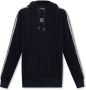 Balmain Monogrammed velvet hooded sweatshirt Blauw Heren - Thumbnail 3