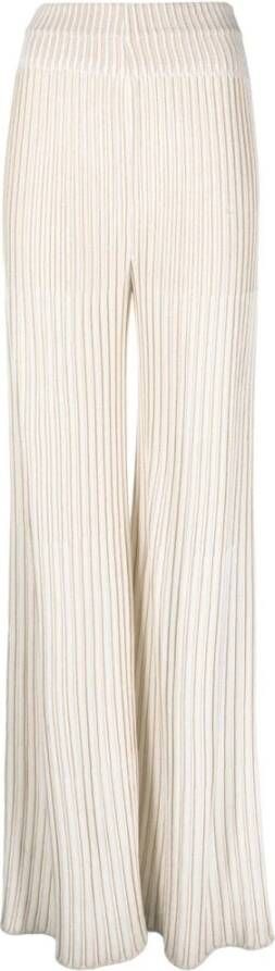 Balmain Gebreide broek met hoge taille White Dames
