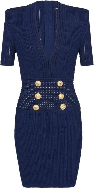 Balmain Gebreide jurk Blauw Dames