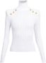 Balmain Gebreide trui met goudkleurige knopen White Dames - Thumbnail 1