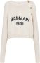 Balmain Buttoned jacquard jumper with logo Beige Dames - Thumbnail 1