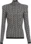 Balmain Gebreide trui met monogram Zwart Dames - Thumbnail 1