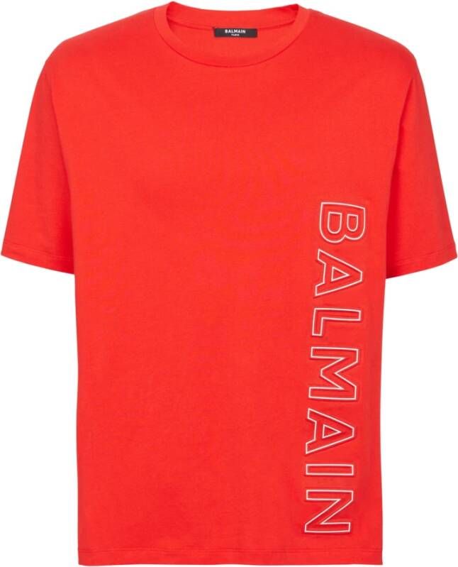 Balmain T-shirt met logoprint Rood - Foto 1