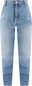 Balmain Geëmbosseerde Monogram Slim-fit Jeans Blauw Heren