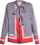 Balmain Overhemd met strik kraag en monogram sjaal Multicolor Dames - Thumbnail 1