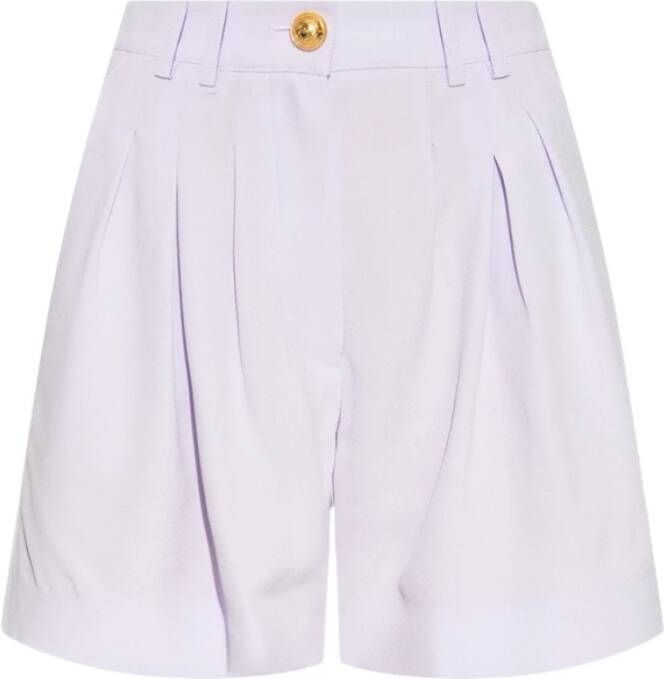Balmain Uitlopende crepe shorts Purple Dames