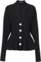 Balmain Geribbelde gebreide peplum cardigan Black Dames - Thumbnail 1
