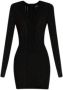 Balmain Geribbelde Zwarte Jurk met Gouden Details Zwart Dames - Thumbnail 1