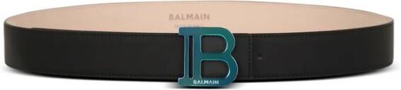 Balmain Smooth leather B-Belt Black Heren