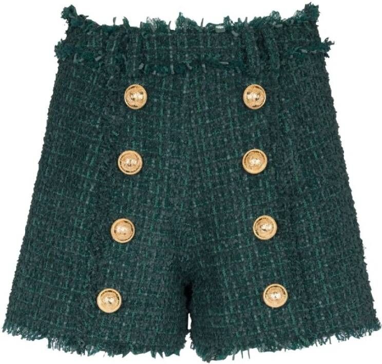 Balmain Groene Shorts voor Heren Groen Dames