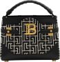 Balmain B-Buzz 22 Top Handle bag in leather with jacquard monogram Zwart Dames - Thumbnail 1