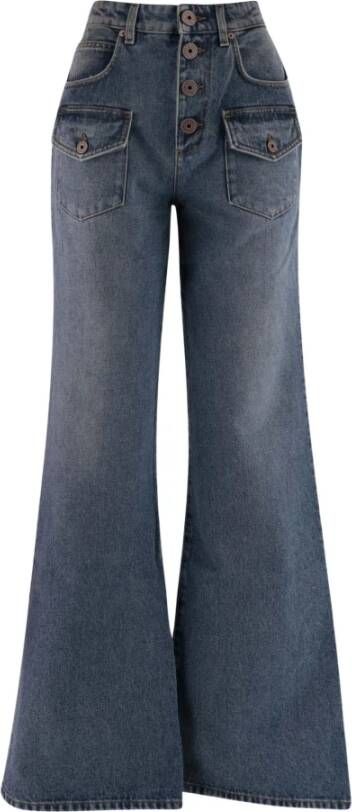 Balmain Hoge Taille Flared Jeans voor Vrouwen Blauw Dames