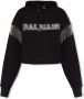 Balmain Bijgesneden sweatshirt met franjes en strass-steentjes Gray Dames - Thumbnail 1
