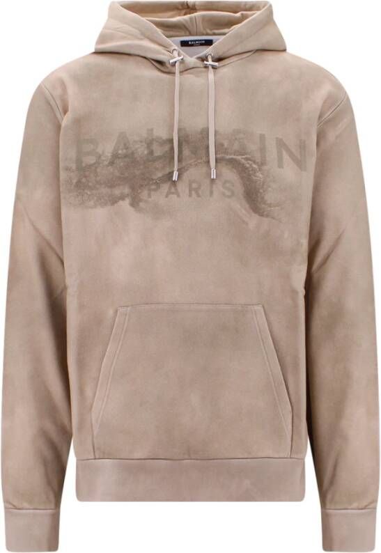 Balmain Hoodies Beige Heren