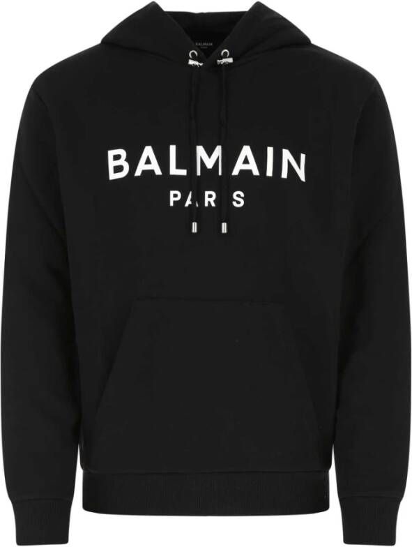 Balmain Black cotton sweatshirt Zwart Heren