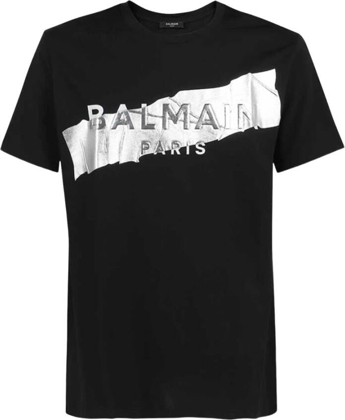 Balmain Iconisch Katoenen T-Shirt voor Heren Zwart Heren
