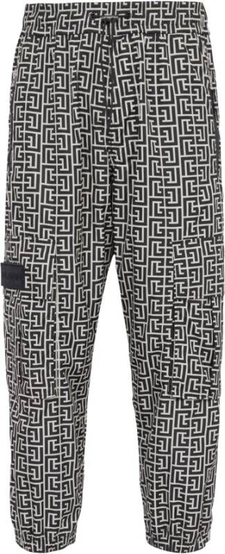 Balmain Ivoor en Zwart Lounge Sweatpants Zwart Heren