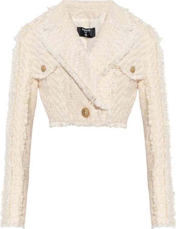 Balmain Tweed Jackets Beige Dames