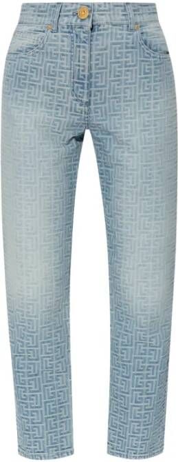 Balmain Jeans met monogram Blauw Dames