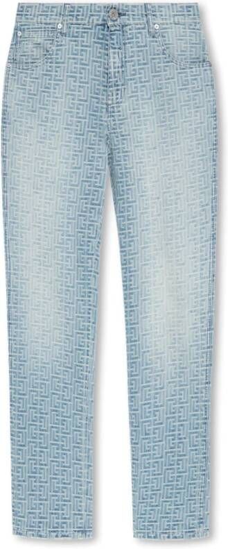 Balmain Jeans met monogram Blauw Heren